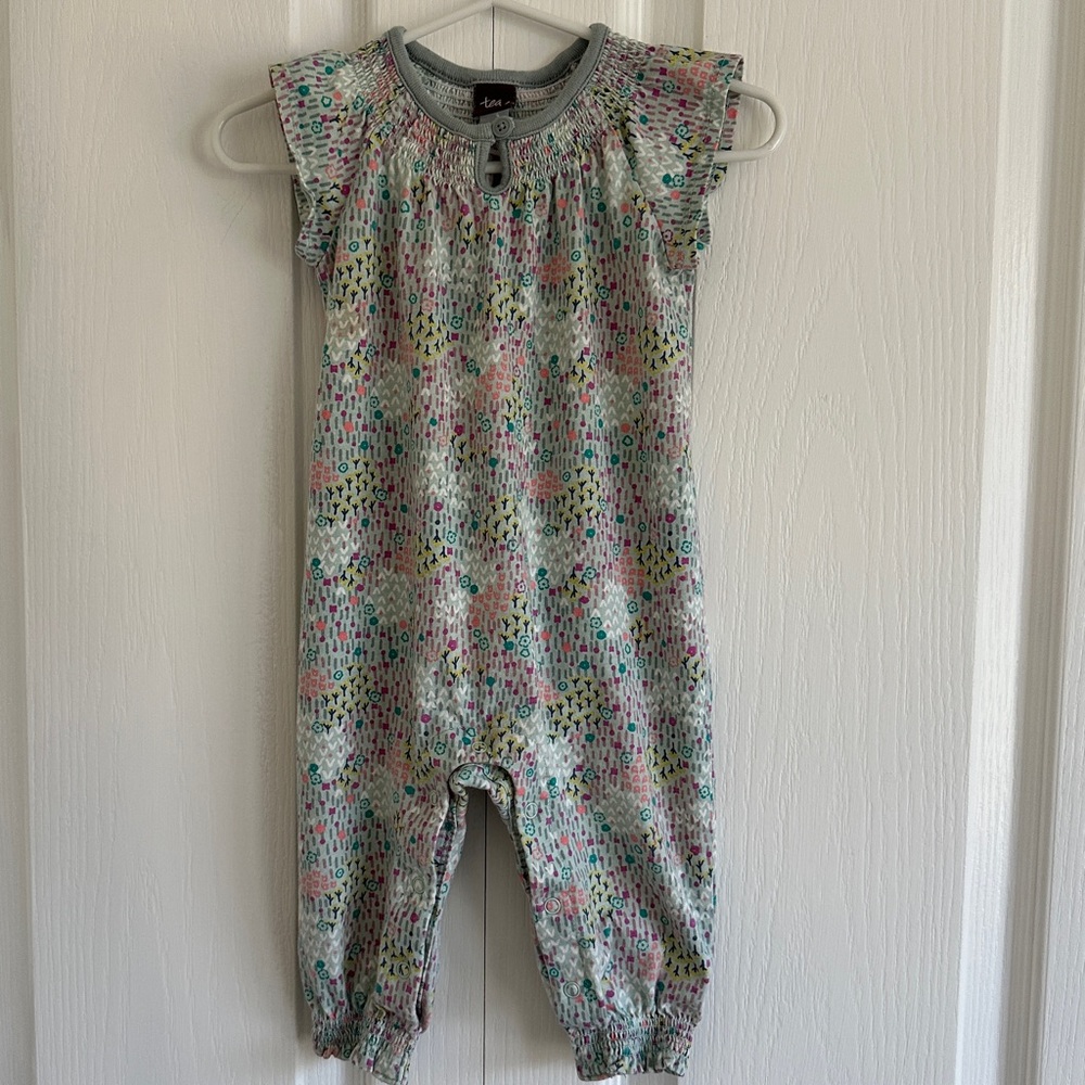 Tea Smocked Neck Romper